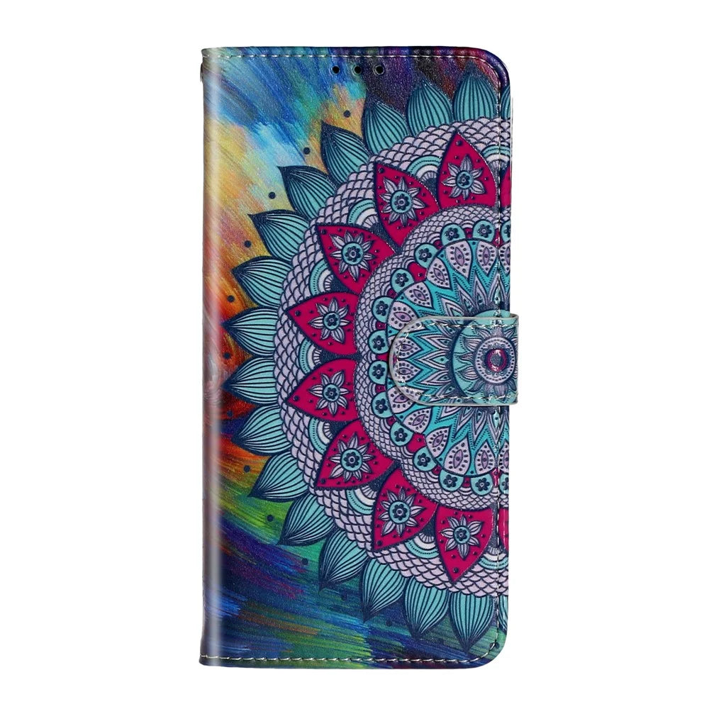 Embossed Pattern Printing Magnetic Leather Wallet Case for Samsung Galaxy A51 - Flower - 3