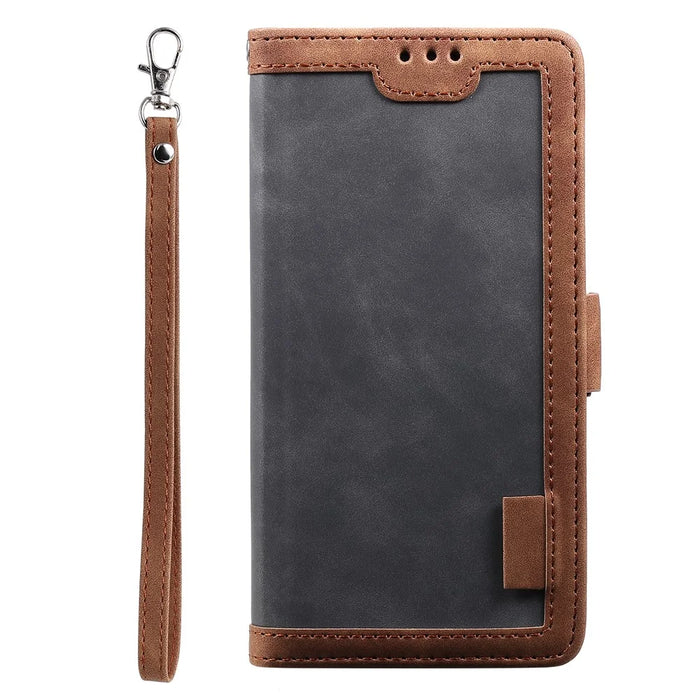 Vintage Splicing Style Wallet Stand Leather Phone Shell for Samsung Galaxy S10 - Grey - 3