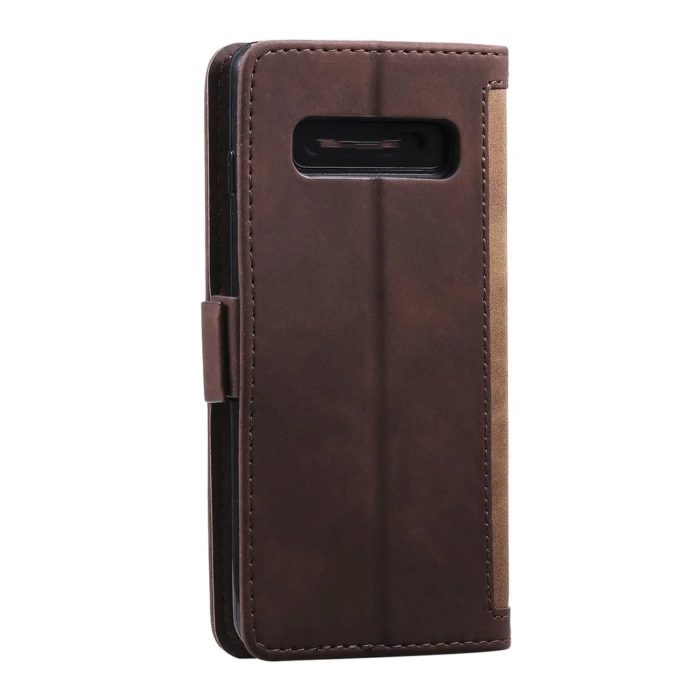 Retro Splicing Leather Shell for Samsung Galaxy S10e - Brown - 5