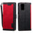 Vintage Splicing Leather Phone Shell with Wallet Stand for Samsung Galaxy S20 4G/S20 5G - Red - 2