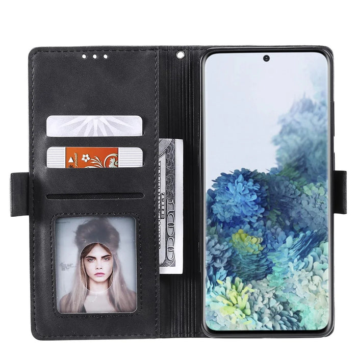 Vintage Splicing Leather Phone Shell with Wallet Stand for Samsung Galaxy S20 4G/S20 5G - Red - 7