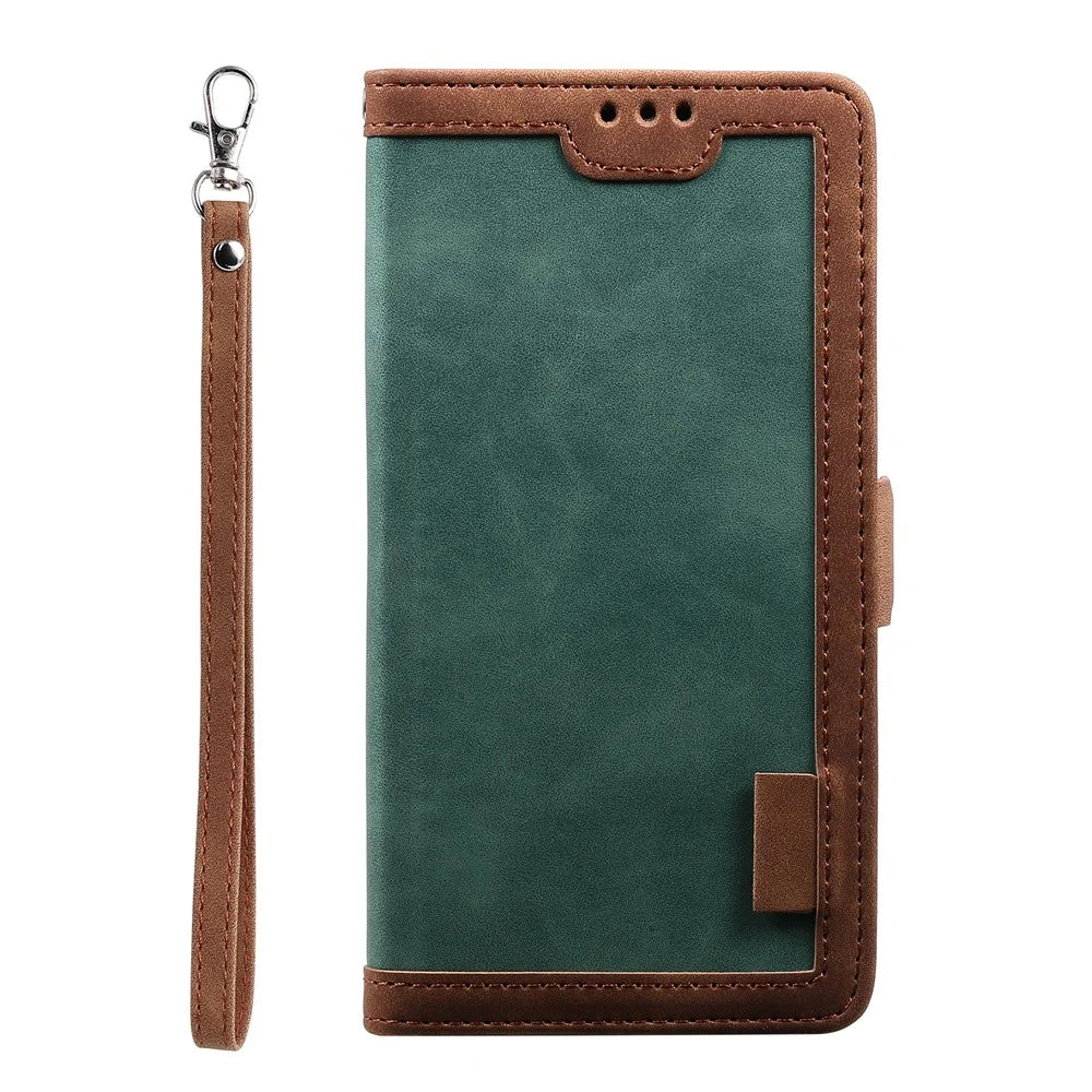 Vintage Splicing Style Wallet Stand Flip Leather Case for Samsung Galaxy S20 Ultra - Green - 3
