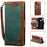 Vintage Splicing Style Wallet Stand Leather Flip Phone Case for Samsung Galaxy A20s  - Green - 1