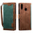 Vintage Splicing Style Wallet Stand Leather Flip Phone Case for Samsung Galaxy A20s  - Green - 2