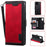 Retro Style Splicing Leather Wallet Stand Case for Samsung Galaxy A41 - Red - 1