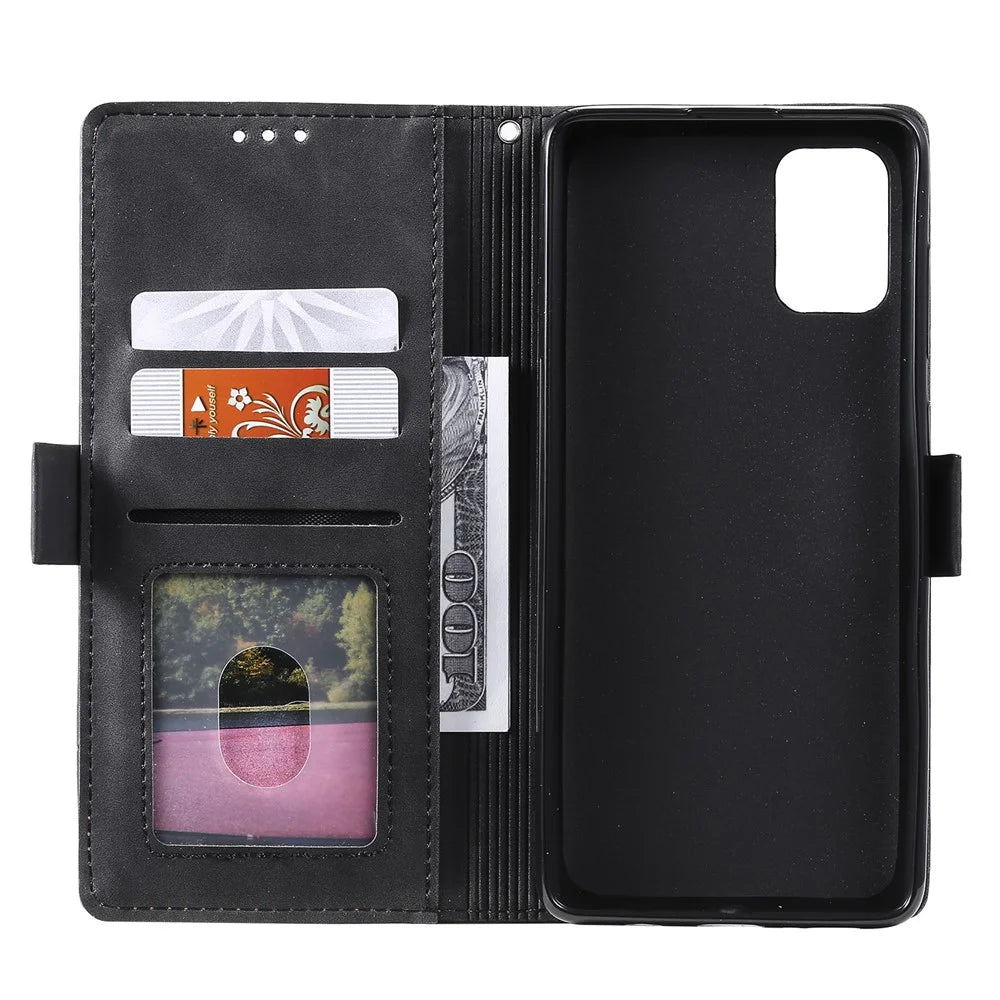 Retro Splicing Leather Stylish Casing for Samsung Galaxy A51 - Red - 7