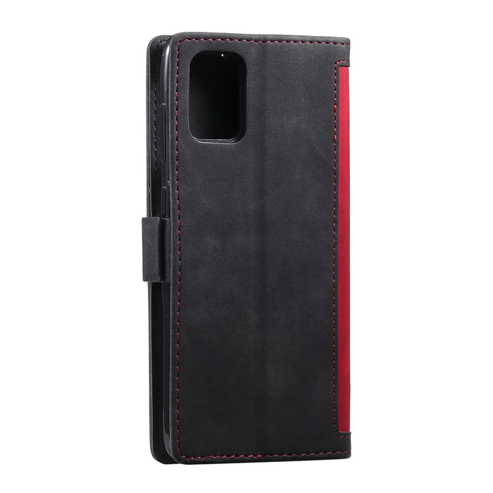 Retro Splicing Leather Casing for Samsung Galaxy A91/S10 Lite - Red - 5