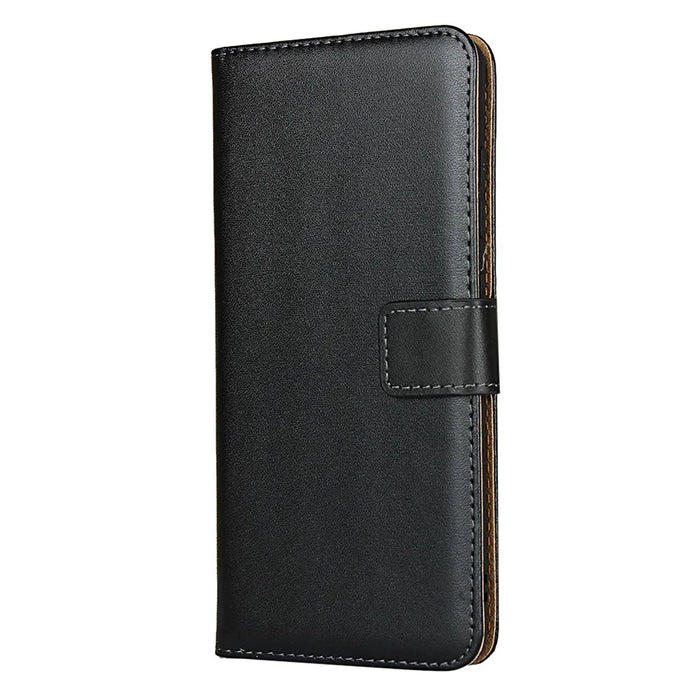 Genuine Leather Wallet Stand Cell Phone Shell Casing for Samsung Galaxy A51 5G - Pink - 3
