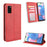 Vintage Style Leather Wallet Stand Phone Shell for Samsung Galaxy A41 - Red - 1