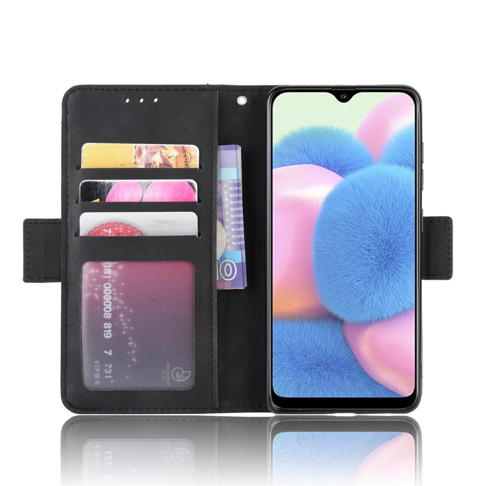 Wallet Stand Flip Leather Phone Cover for Samsung Galaxy A41 Cell Phone Accessory - Black - 4