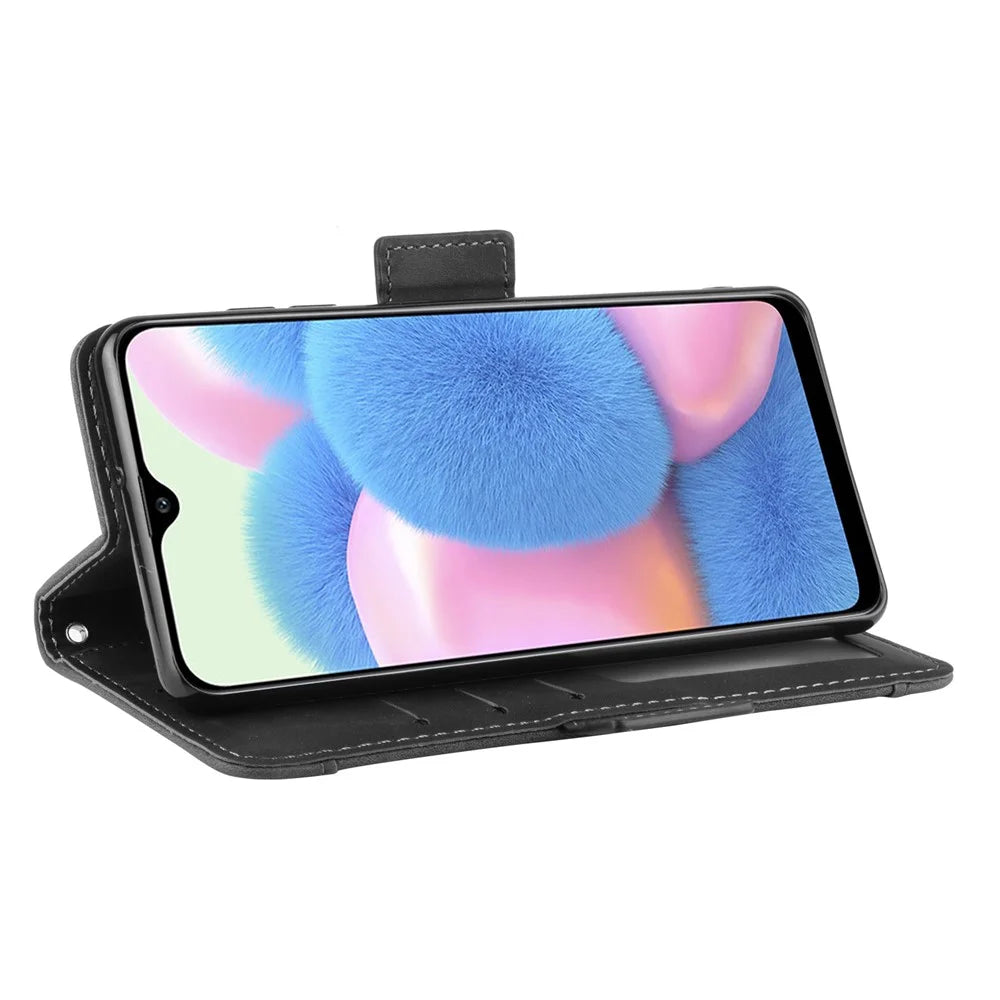 Wallet Stand Flip Leather Phone Cover for Samsung Galaxy A41 Cell Phone Accessory - Black - 5