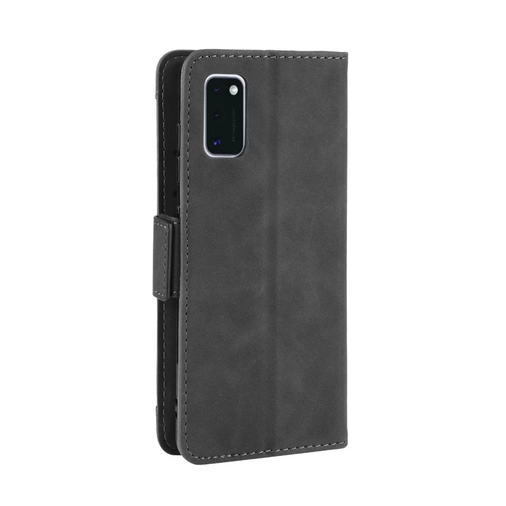 Wallet Stand Flip Leather Phone Cover for Samsung Galaxy A41 Cell Phone Accessory - Black - 6