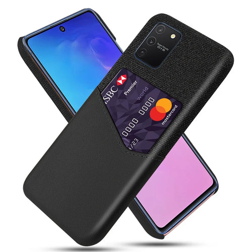 Cloth PU Leather Coated PC Protective Case for Samsung Galaxy A91 / S10 Lite - Black - 1