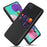 Cloth + PU Leather Coated PC Hard Case with Card Slot for Samsung Galaxy A71 - Black - 1