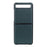 Anti-Drop Genuine Leather Coated PC Cell Phone Back Cover Shell for Samsung Galaxy Z Flip - Green - 1