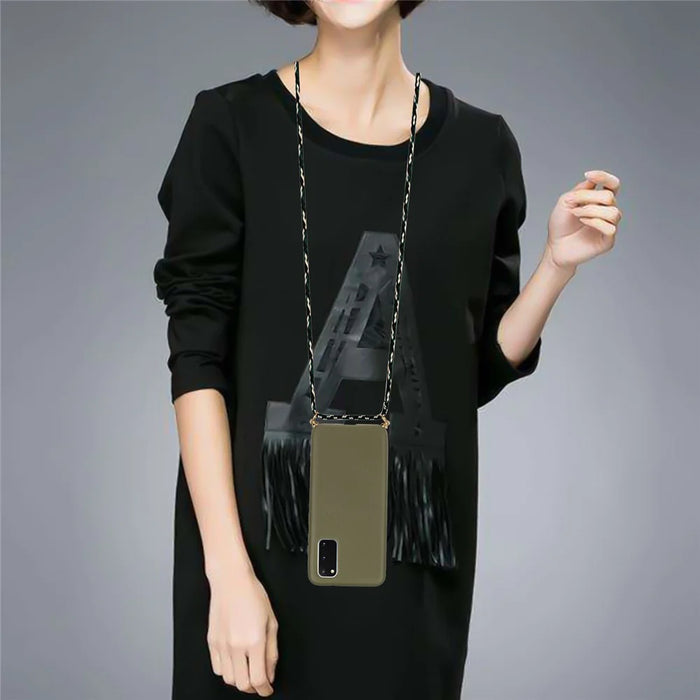 Wheat Straw TPU Phone Case with Hand Strap for Samsung Galaxy S20 4G/S20 5G - Green - 4