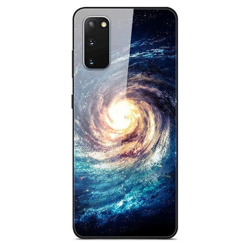 Pattern Printing Glass + TPU + PC Combo Protective Cover for Samsung Galaxy S20 4G/S20 5G - Galaxy Pattern - 1