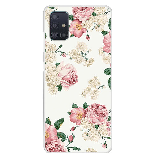 Pattern Printing Soft TPU Protective Case for Samsung Galaxy A51 - Flowers - 1