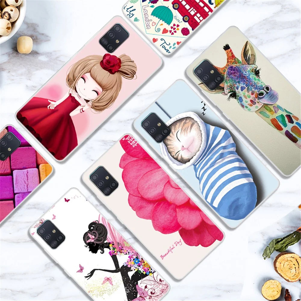 Pattern Printing Soft TPU Protective Case for Samsung Galaxy A51 - Flowers - 2
