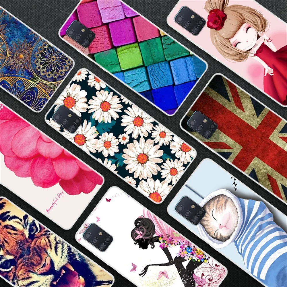 Pattern Printing Soft TPU Protective Case for Samsung Galaxy A51 - Flowers - 3