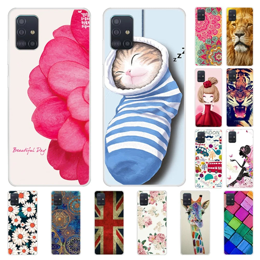 Pattern Printing Soft TPU Protective Case for Samsung Galaxy A51 - Flowers - 4