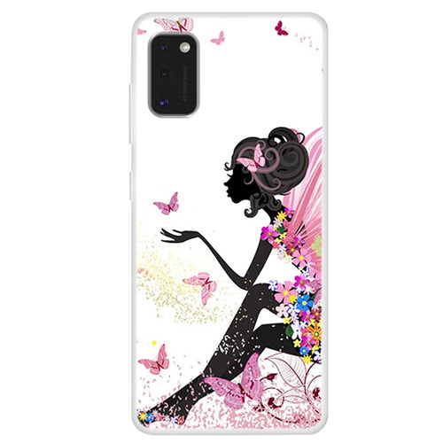 Pattern Printing Soft TPU Case Accessory for Samsung Galaxy A71 - Butterfly Girl - 1