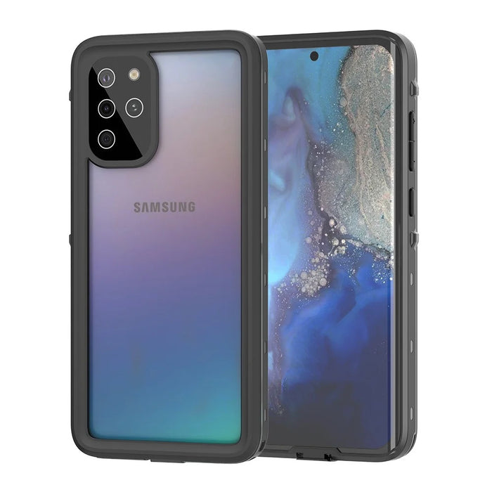 REDPEPPER IP68 Waterproof Cell Phone Case with Fingerprint Unlock Clear Shell for Samsung Galaxy S20 Plus - Black - 1