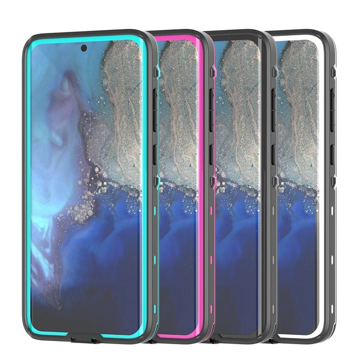 REDPEPPER IP68 Waterproof Cell Phone Case with Fingerprint Unlock Clear Shell for Samsung Galaxy S20 Plus - Black - 2
