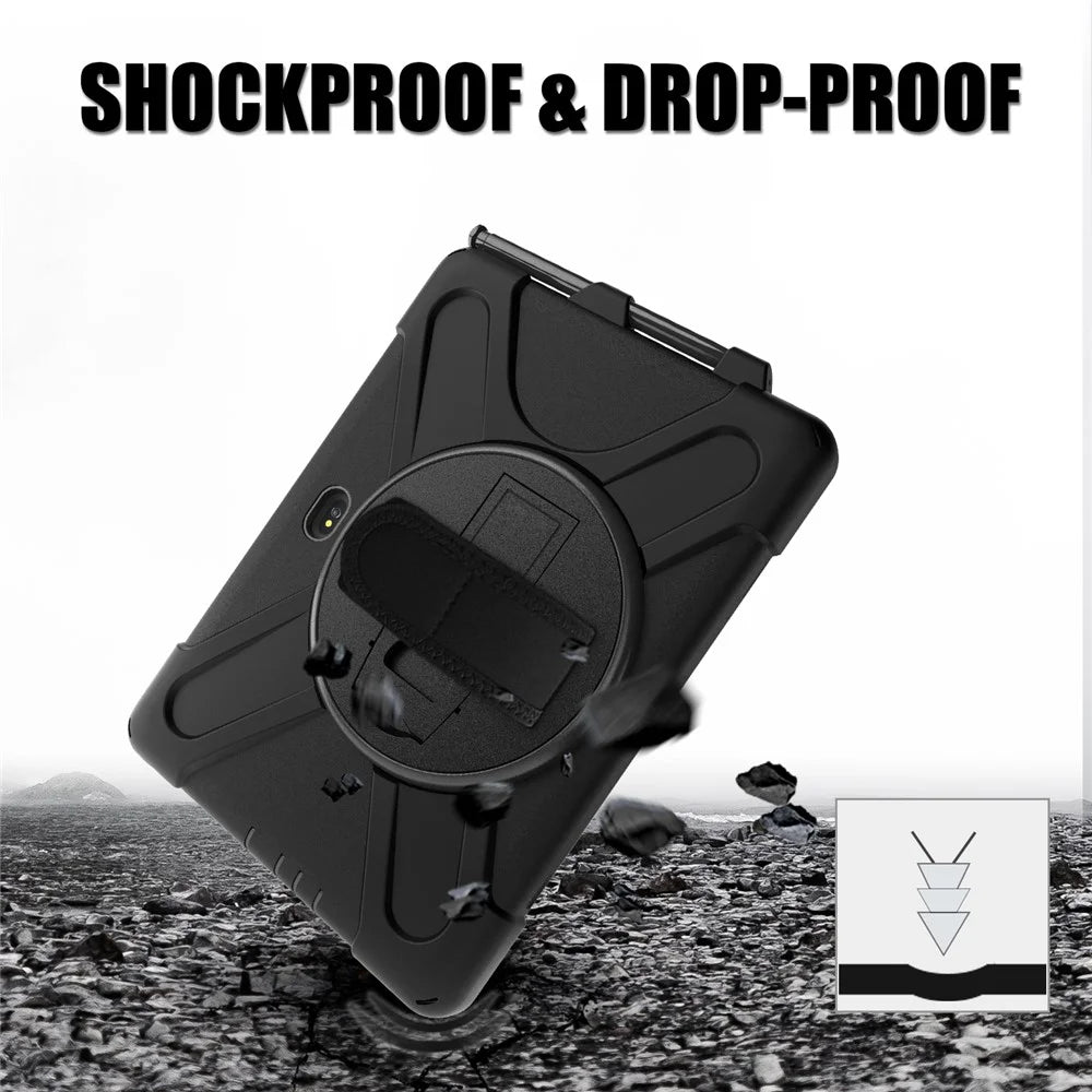 PC+Silicone Kickstand Case with Strap for Samsung Galaxy Tab Active5 Pro X350 / X356B / Active Pro T540 / T545 / T547 / Active4 Pro T630 / T636 - Black - 5