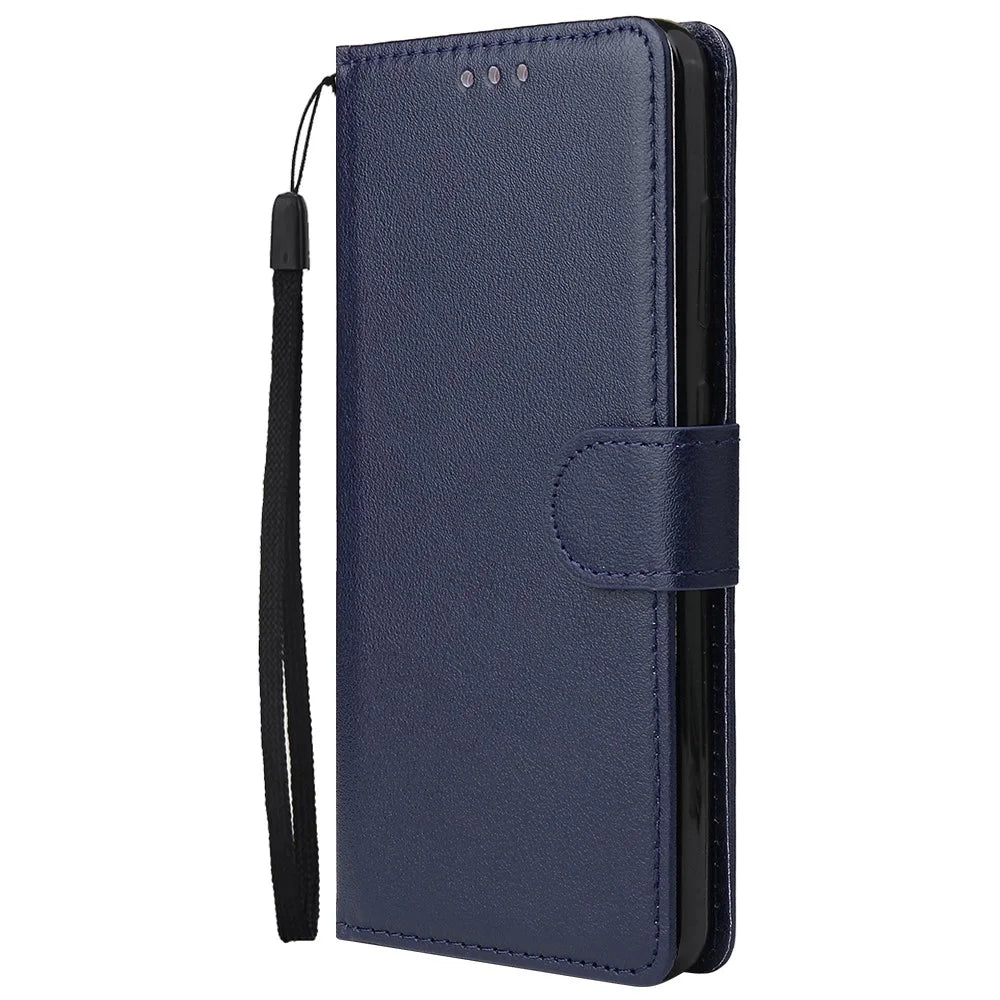 PU Leather Wallet Cell Phone Case with Lanyard Shell for Samsung Galaxy S20 4G/S20 5G - Blue - 2