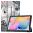 Pattern Printing Tri-fold Stand Leather Tablet Shell for Samsung Galaxy Tab S6 Lite (2024) / (2022) / (2020) - Eiffel Tower - 1