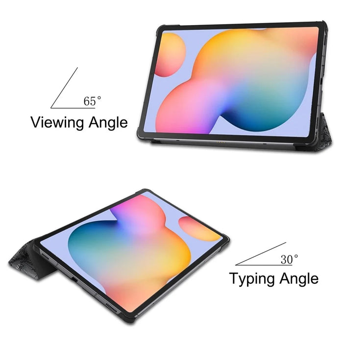 Pattern Printing Tri-fold Stand Leather Tablet Shell for Samsung Galaxy Tab S6 Lite (2024) / (2022) / (2020) - Eiffel Tower - 3