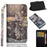 Light Spot Decor Patterned Leather Wallet Stand Case for Samsung Galaxy A91/S10 Lite - Cat and Reflection in Water - 1