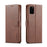 LC.IMEEKE Leather Wallet Case for Samsung Galaxy A91/S10 Lite - Coffee - 1
