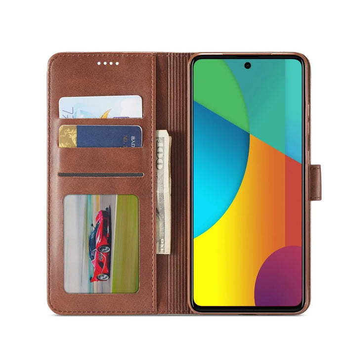 LC.IMEEKE Leather Wallet Case for Samsung Galaxy A91/S10 Lite - Coffee - 4
