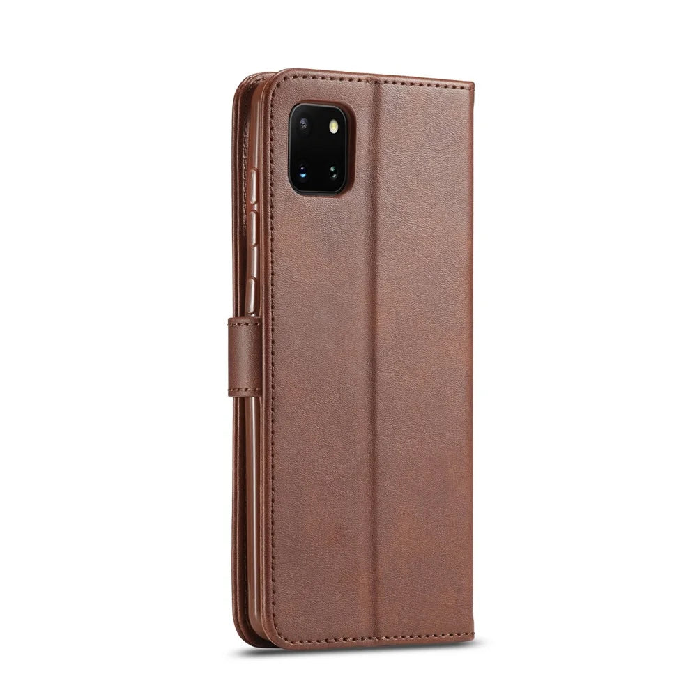 LC.IMEEKE Leather Wallet Stand Case for Samsung Galaxy A81/Note 10 Lite - Coffee - 3