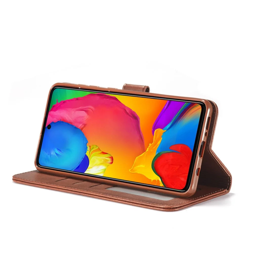 LC.IMEEKE Leather Wallet Stand Case for Samsung Galaxy A81/Note 10 Lite - Coffee - 6