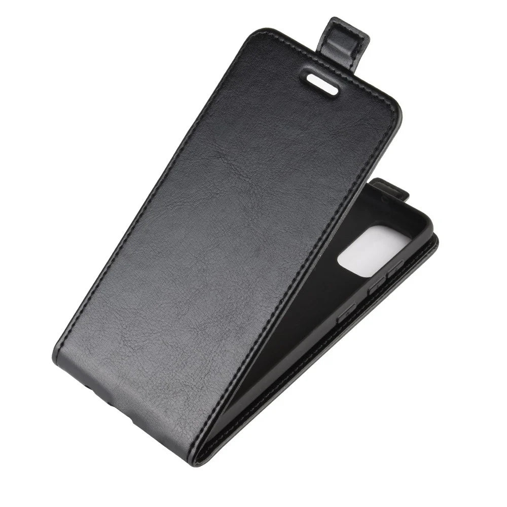 Vertical Flip Crazy Horse Leather Case with Card Slot for Samsung Galaxy A41 - Black - 4