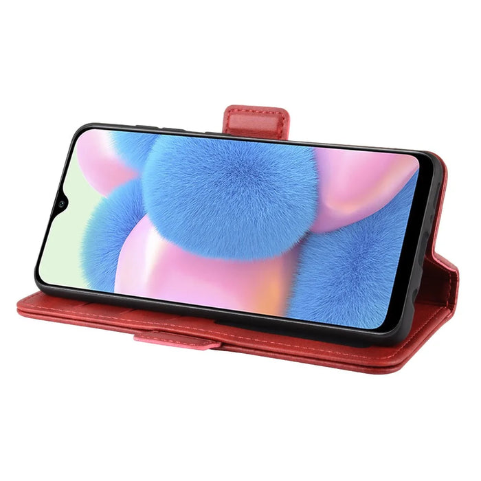 Magnetic PU Leather Wallet Flip Phone Shell for Samsung Galaxy A41 - Red - 5