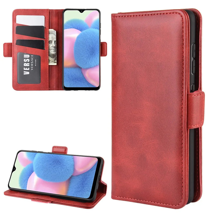 Magnetic PU Leather Wallet Flip Phone Shell for Samsung Galaxy A41 - Red - 6