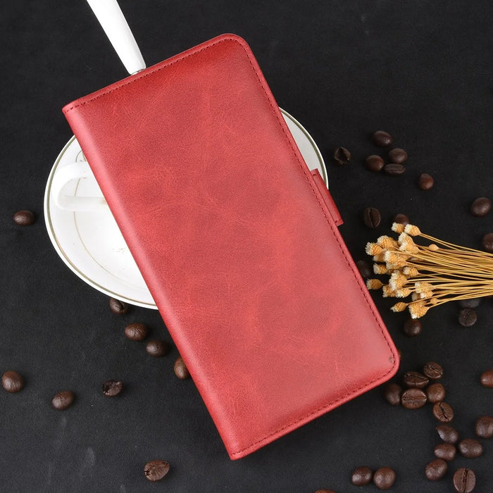 Magnetic PU Leather Wallet Flip Phone Shell for Samsung Galaxy A41 - Red - 7