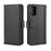 For Samsung Galaxy A41 (Global) Phone Cases Genuine Split Leather Wallet Mobile Cover Stand - Black - 2