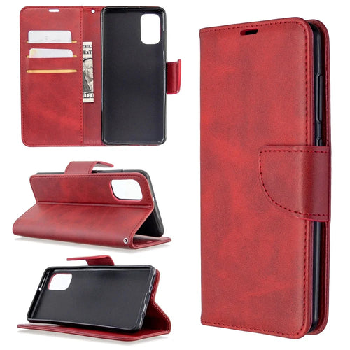 PU Leather Phone Wallet with Stand Phone Cover for Samsung Galaxy A41 (Global Version) - Red - 1