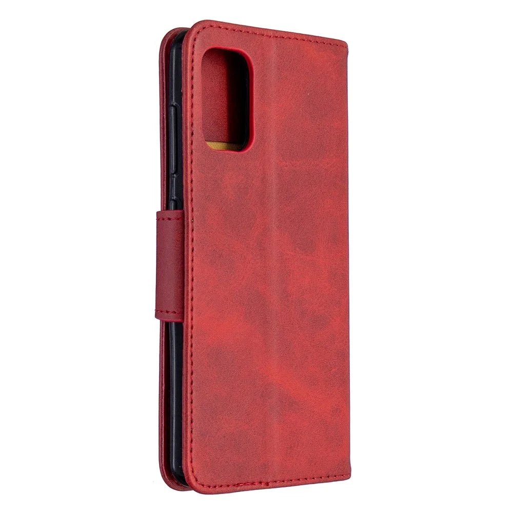 PU Leather Phone Wallet with Stand Phone Cover for Samsung Galaxy A41 (Global Version) - Red - 3