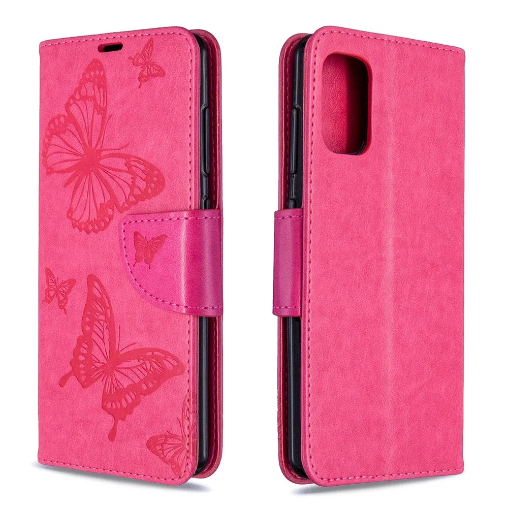 Imprint Butterfly Special PU Leather Phone Case for Samsung Galaxy A41 (Global Version) - Rose - 4