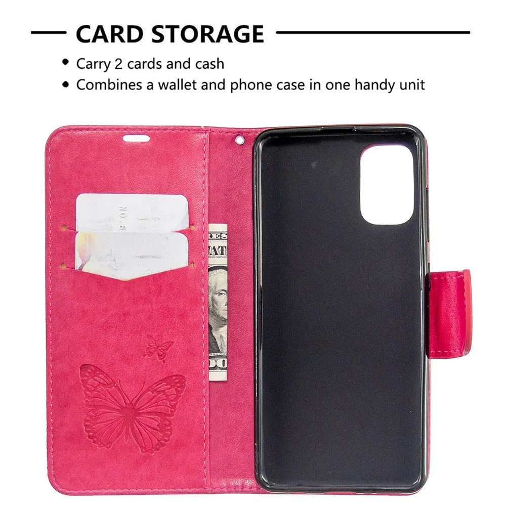 Imprint Butterfly Special PU Leather Phone Case for Samsung Galaxy A41 (Global Version) - Rose - 6