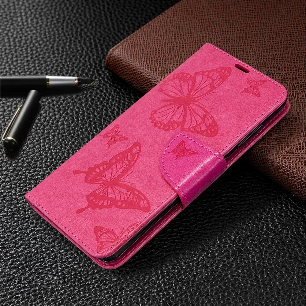 Imprint Butterfly Special PU Leather Phone Case for Samsung Galaxy A41 (Global Version) - Rose - 7