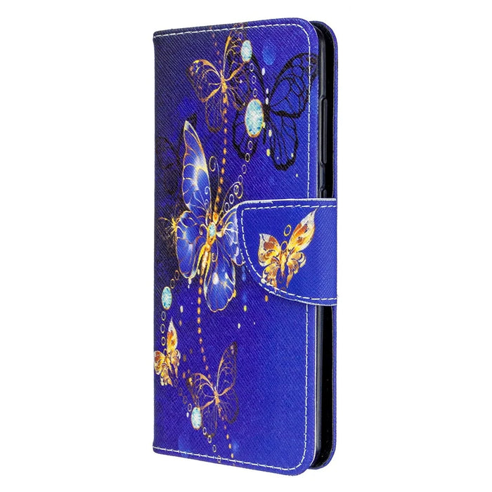 Pattern Printing Wallet Stand Flip Leather Phone Cover for Samsung Galaxy A41 (Global Version) - Crystal Butterflies - 2