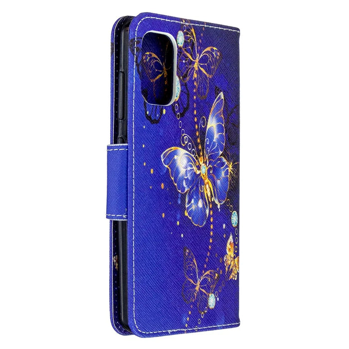 Pattern Printing Wallet Stand Flip Leather Phone Cover for Samsung Galaxy A41 (Global Version) - Crystal Butterflies - 3