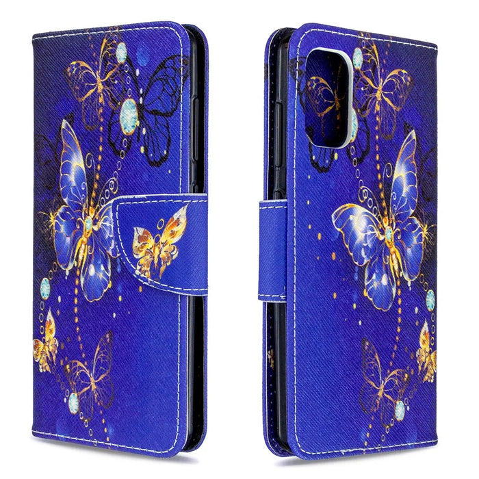 Pattern Printing Wallet Stand Flip Leather Phone Cover for Samsung Galaxy A41 (Global Version) - Crystal Butterflies - 4